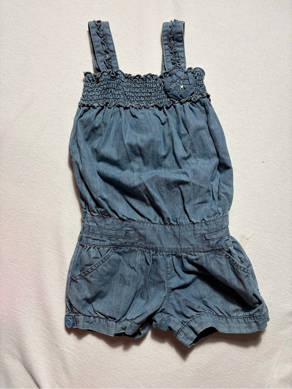 Girls' Blue Denim Romper - sz 6/7 children’s place